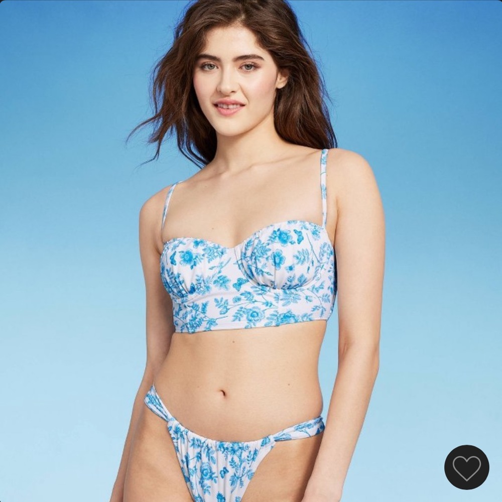 Blue & white toile bikini